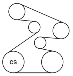  Diagramas de la correa serpentina de Acura 2004
