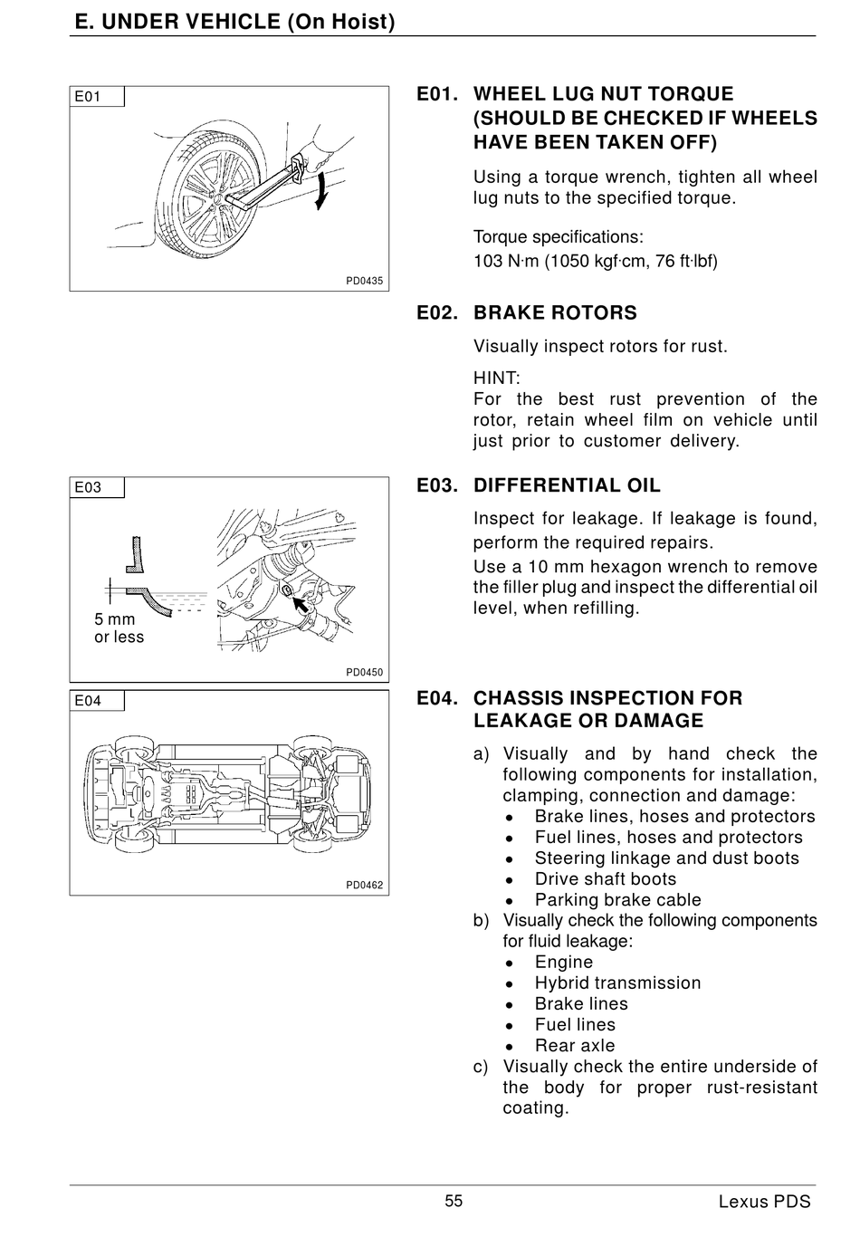  Спецификации на въртящия момент на гайките на Lexus